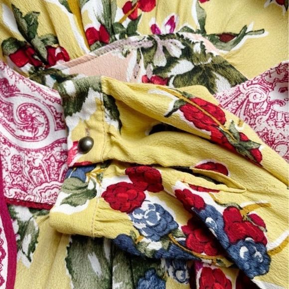 ANTHROPOLOGIE Floral Patchwork Wrap Blouse by MEADOW RUE - Picture 6 of 16